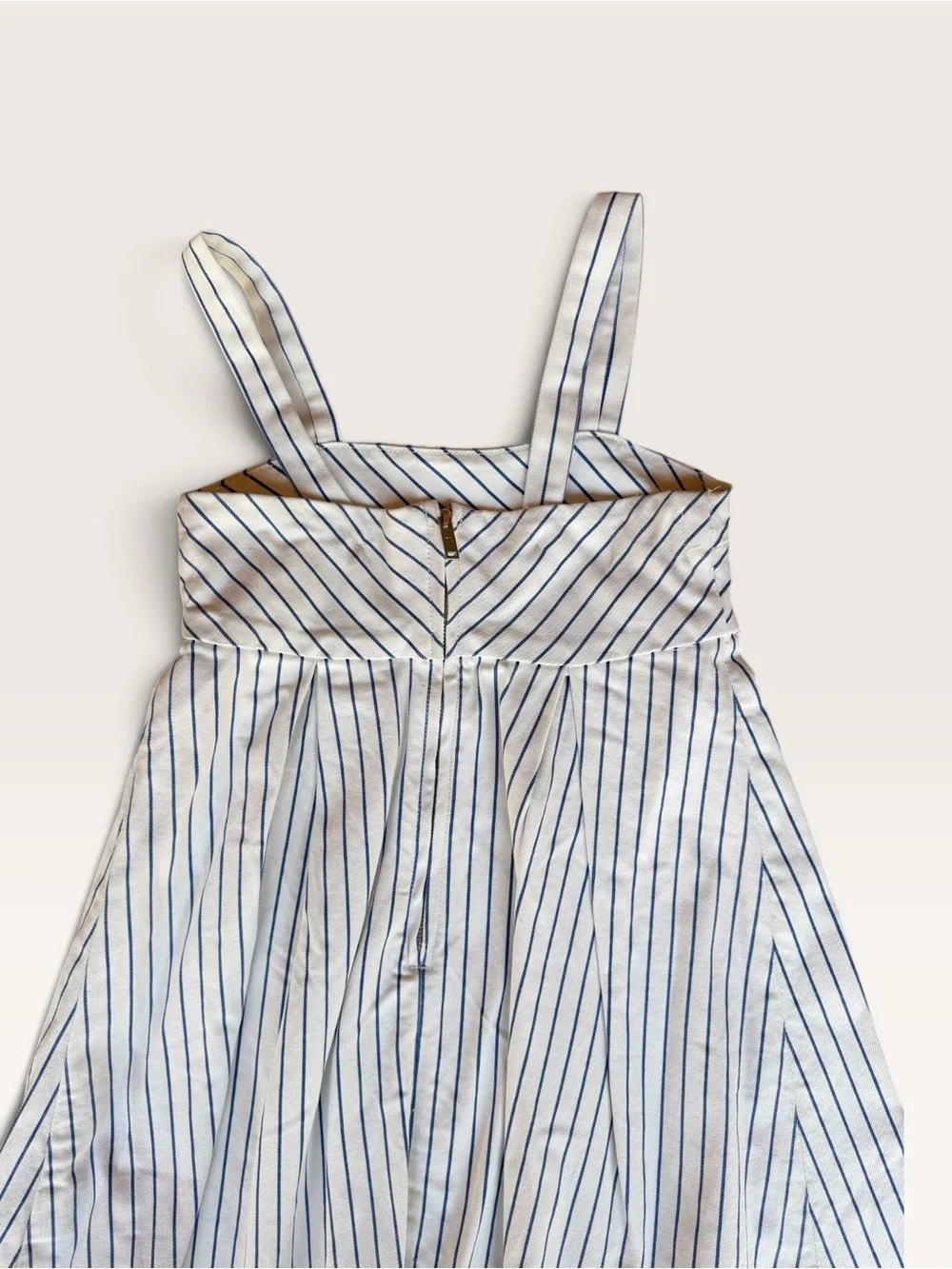 DL1961 White Dress with Navy Pinstripes